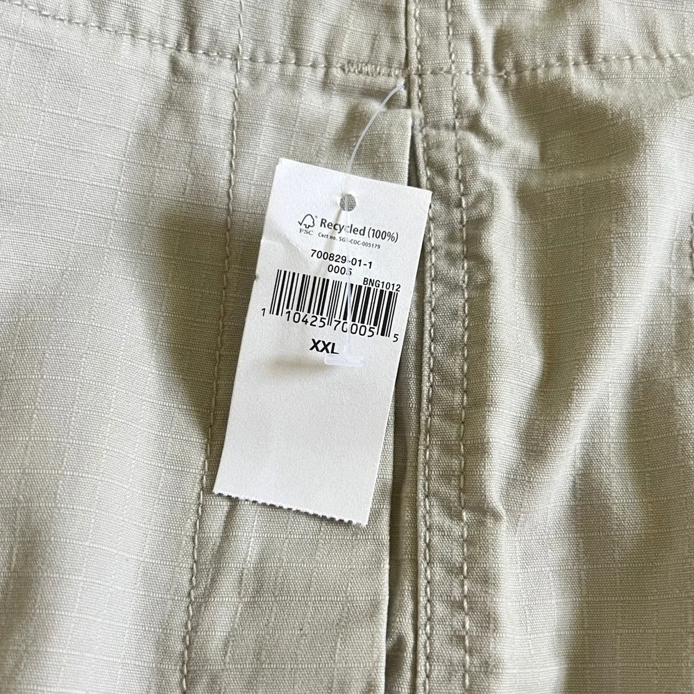 Gap Ripstop Cargo Pants NWT Drawstring Khaki Tan Mens XXL Outdoor Lightweight